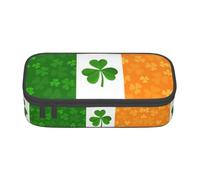 BREAUX irish flag print unisex pencil pouch, versatile stationery storage bag for office, travel or makeup