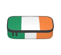 BREAUX Irish flag print unisex pencil pouch, versatile stationery storage bag for office, travel or makeup, Black, One Size, Concise