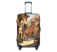 BREAUX Italian Street print Luggage Protective Covers Luggage Sleeves Luggage Decorative Covers, Zip Luggage Covers, White, Large