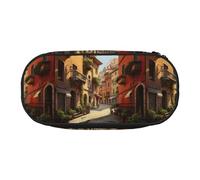 BREAUX Italian Street print Pencil case, makeup bag, sturdy storage bag, fit for office or travel essential accessories
