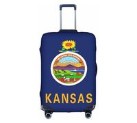BREAUX Kansas State Flag print Luggage Protective Covers Luggage Sleeves Luggage Decorative Covers, Zip Luggage Covers, White, XL