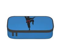 BREAUX karate men print unisex pencil pouch, versatile stationery storage bag for office, travel or makeup