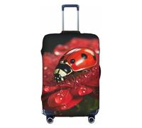 BREAUX Ladybug Flower print Trolley Suitcase Protective Cover Luggage Protective Cover Unique Double Sided Pattern, White, XL