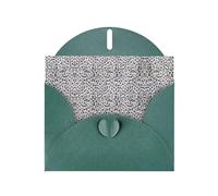 BREAUX leopard print Pearl veneer holiday greeting card, blank envelope, luxurious Christmas and New Year greeting card