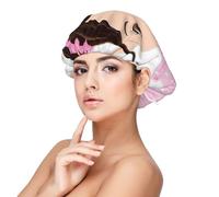 BREAUX Little Ballerina Dancing Girl Bonnet for Hair Protection, Sleep Cap for Women and Men, Soft Satin Sleep Cap with Elastic Band Black, Black, One size