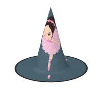 BREAUX Little Ballerina Dancing Girl print Halloween Witch and Wizard Hat Witch Costume for Theme Decoration Halloween Party