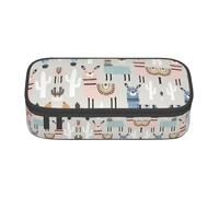 BREAUX Llama Cactus print unisex pencil pouch, versatile stationery storage bag for office, travel or makeup