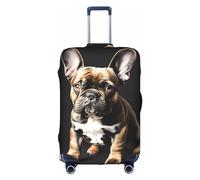 BREAUX long ears french bulldog print Trolley suitcase protective cover, high elasticity fabric, trolley suitcase cover, White, M