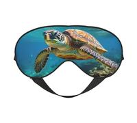 BREAUX Lord Howe Island Sea Turtle Print Double Sided Eye Mask, Blackout Eye Mask, All Night Sleep Eye Mask for Women Men