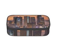 BREAUX Los Angeles Skyline Printed Large Capacity Cosmetic Bag, Toiletries Bag, Stationery Organiser., Black, One Size, Floral