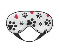 BREAUX Love Cat Paw Heart Puppy Foot Print Print Double Sided Eye Mask, Blackout Eye Mask, All Night Sleep Eye Mask for Women Men