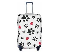 BREAUX Love Cat Paw Heart Puppy Foot Print print Luggage Protective Covers Luggage Sleeves Luggage Decorative Covers, Zip Luggage Covers, White, Small
