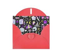 BREAUX Magic Witch Witchcraft Bohemian Drawing Pearl veneer holiday greeting card, blank envelope, luxurious Christmas and New Year greeting card