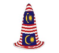 BREAUX Malaysia Flag Hooded cape, fit for role-playing, stage costumes, winter activities, and casual wear