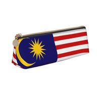 BREAUX Malaysia Flag print Triangle leather stationery storage bag, fit for travel and cosmetics storage