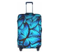 BREAUX Many Blue butterfly print Trolley Suitcase Protective Cover Luggage Protective Cover Unique Double Sided Pattern, White, Small, White, Small