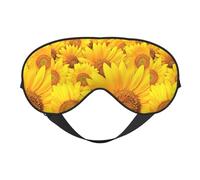 BREAUX Many Sunflowers Print Double Sided Eye Mask, Blackout Eye Mask, All Night Sleep Eye Mask for Women Men