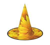 BREAUX Many sunflowers print Halloween Witch and Wizard Hat Witch Costume for Theme Decoration Halloween Party