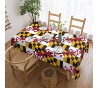 BREAUX Maryland State Flag Print Square Tablecloth 54x72in - Soft Fabric, fit for Indoor Outdoor Events