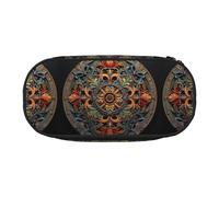 BREAUX Medallion Multi print 300D Oxford Cloth Pencil Case Pouch, Double-Headed Zipper Design, Cosmetics and Organizer