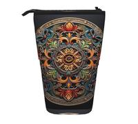 BREAUX Medallion Multi print Vertical retractable pencil case, fashionable wallet, multifunctional storage bag