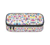 BREAUX Mexican Otomi Animals print unisex pencil pouch, versatile stationery storage bag for office, travel or makeup