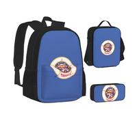 BREAUX Minnesota State Flag print Travel Backpack Set, backpack + storage box + lunch bag combination