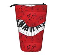 BREAUX Music Note Piano print Vertical retractable pencil case, fashionable wallet, multifunctional storage bag