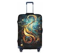BREAUX Music Symbol print Trolley Suitcase Protective Cover Luggage Protective Cover Unique Double Sided Pattern, White, L