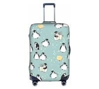 BREAUX Penguin Balloon Snowflake print Trolley suitcase protective cover, high elasticity fabric, trolley suitcase cover, White, M