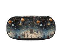 BREAUX Physics Print print Pencil case, makeup bag, sturdy storage bag, fit for office or travel essential accessories, Black, One Size, Portability