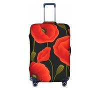 BREAUX poppy flowers print Luggage Cover, Luggage Protective Cover, Trolley Travelling Case Protective Cover, White, S