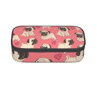 BREAUX Pug Dog Printed Large Capacity Cosmetic Bag, Toiletries Bag, Stationery Organiser., Black, BD004, Black, One Size, Floral