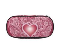 BREAUX Romantic Heart print 300D Oxford Cloth Pencil Case Pouch, Double-Headed Zipper Design, Cosmetics and Organizer
