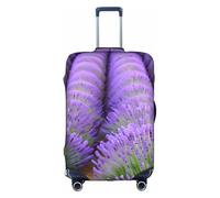 BREAUX Romantic Lavender print Luggage Cover, Luggage Protective Cover, Trolley Travelling Case Protective Cover, White, M