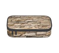 BREAUX Rustic Rocks Brick Wall Printed Large Capacity Cosmetic Bag, Toiletries Bag, Stationery Organiser., Black, One Size, Floral