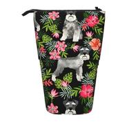 BREAUX Schnauzer print Vertical retractable pencil case, fashionable wallet, multifunctional storage bag