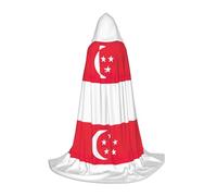 BREAUX Singapore Flag Hooded cape, fit for role-playing, stage costumes, winter activities, and casual wear