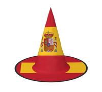 BREAUX Spanish flag print Halloween Witch and Wizard Hat Witch Costume for Theme Decoration Halloween Party