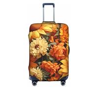 BREAUX Spring Sunflowers Retro Flowers print Luggage Protective Covers Luggage Sleeves Luggage Decorative Covers, Zip Luggage Covers, White, Medium