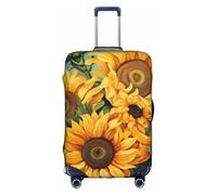 BREAUX Spring Sunflowers Retro Flowers print Luggage Protective Covers Luggage Sleeves Luggage Decorative Covers, Zip Luggage Covers, White, Small