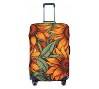 BREAUX Spring Sunflowers Retro Flowers print Luggage Protective Covers Luggage Sleeves Luggage Decorative Covers, Zip Luggage Covers, White, X-Large