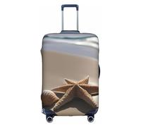 BREAUX Starfish Seashell Sandy Beach print Luggage Cover, Luggage Protective Cover, Trolley Travelling Case Protective Cover, White, XL