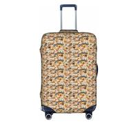 BREAUX Starfish Seashell Sandy Beach Theme print Trolley suitcase protective cover, high elasticity fabric, trolley suitcase cover, White, L