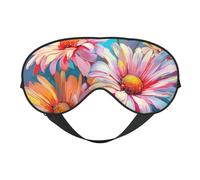 BREAUX Summer Floral Daisies Flower Print Double Sided Eye Mask, Blackout Eye Mask, All Night Sleep Eye Mask for Women Men