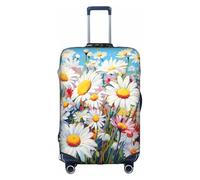 BREAUX Summer Floral Daisies Flower print Trolley Suitcase Protective Cover Luggage Protective Cover Unique Double Sided Pattern, White, Large, White, Large