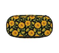 BREAUX Sunflower Pattern print 300D Oxford Cloth Pencil Case Pouch, Double-Headed Zipper Design, Cosmetics and Organizer