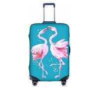 BREAUX Tropical Flamingos print Luggage Cover, Luggage Protective Cover, Trolley Travelling Case Protective Cover, White, M