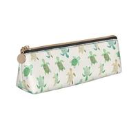 BREAUX Turtle write print Triangle leather stationery storage bag, fit for travel and cosmetics storage