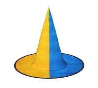 BREAUX Ukrainian flag print Halloween Witch and Wizard Hat Witch Costume for Theme Decoration Halloween Party